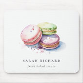 パステルカラフルウォーターカラーフランスのマカロンベーカリー マウスパッド (正面)
