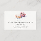 パステルカラフルウォーターカラーフランスのマカロンベーカリー 名刺 (裏面)