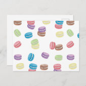 パステルカラフルウォーターカラーフランスのマカロン シーズンポストカード (正面/裏面)