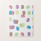 パステルカラフルウォーターカラーフランスのマカロン ジグソーパズル (縦)