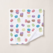 パステルカラフルウォーターカラーフランスのマカロン バスタオルセット (ウォッシュタオル)