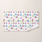 パステルカラフルウォーターカラーフランスのマカロン バスタオルセット (ハンドタオル)