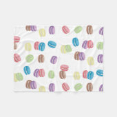 パステルカラフルウォーターカラーフランスのマカロン フリースブランケット (正面(横))