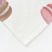 パステルカラフルウォーターカラーフランスのマカロン フリースブランケット (角)