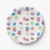 パステルカラフルウォーターカラーフランスのマカロン ペーパープレート (正面)