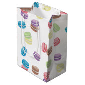 パステルカラフルウォーターカラーフランスのマカロン ミディアムペーパーバッグ (裏面アングル)