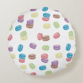 パステルカラフルウォーターカラーフランスのマカロン ラウンドクッション (裏面)
