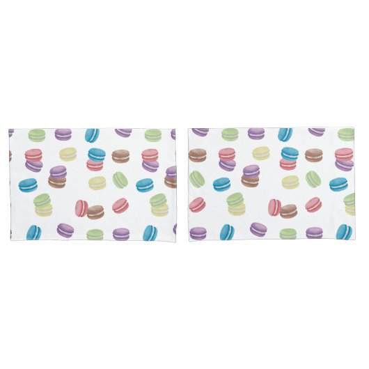 パステルカラフルウォーターカラーフランスのマカロン 枕カバー (フロントセット)