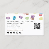 パステルカラフルウォーターカラーマカロンパティシシェフ 名刺 (裏面)