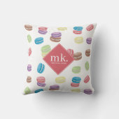 パステルカラフルウォーターカラーマカロンモノグラム クッション (裏面)