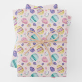 パステルカラフルエ飾グエッグイースター ラッピングペーパーシート (インサイチュ)