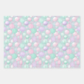 パステルカラフルオーナメントクリスマス ラッピングペーパーシート (正面)