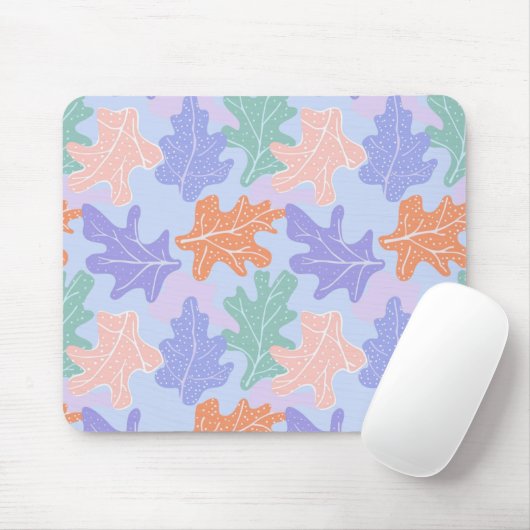 パステルカラフルカエデの葉パターン マウスパッド (マウス)