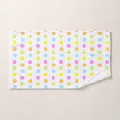 パステルカラフルカラーの水玉模様 バスタオルセット (ハンドタオル)