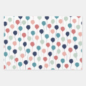 パステルカラフルカラーラッピングのバルーンのパターン ラッピングペーパーシート (正面3)