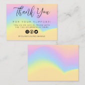 パステルカラフルカリグラフィパステルメディアインサート 名刺 (正面/裏面)