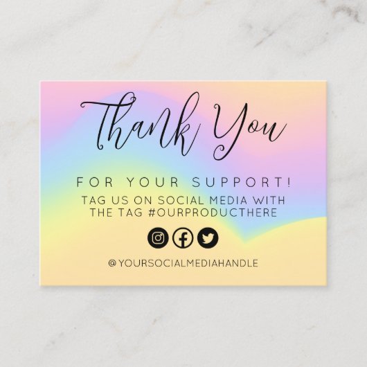 パステルカラフルカリグラフィパステルメディアインサート 名刺 (正面)