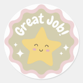 パステルカラフルキュート素晴らしジョブ子供へ ラウンドシール