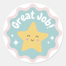 パステルカラフルキュート素晴らしジョブ子供へ ラウンドシール