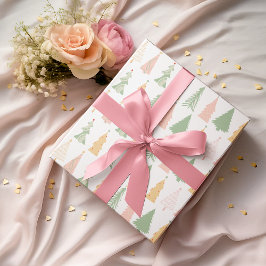 パステルカラフルクリスマスツリーラッピング紙 ラッピングペーパー