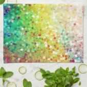 パステルカラフルグラデーショングリッターパターン キッチンタオル (折り畳み)