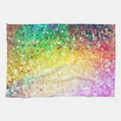 パステルカラフルグラデーショングリッターパターン キッチンタオル (横)
