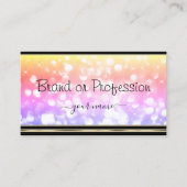 パステルカラフルグリッタースターズブラック金ゴールド縁ど 名刺 (正面)