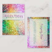 パステルカラフルグリッタービューティシャン2名刺 名刺 (正面/裏面)