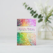 パステルカラフルグリッタービューティシャン2名刺 名刺 (スタンド正面)