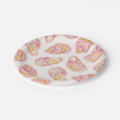 パステルカラフルコースタルオイスターシェル ペーパープレート (アングル)