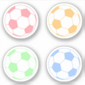 パステルカラフルサッカーボール シール (正面)