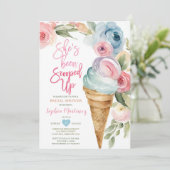 パステルカラフルサマーアイスクリームブライダルシャワー 招待状 (スタンド正面)