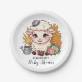 パステルカラフルシープベビーシャワー ペーパープレート (正面)