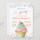パステルカラフルスクープ・キッドの誕生日 招待状 (正面)