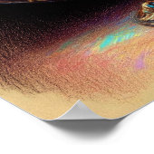 パステルカラフルスケッチアンティークアートガラスボウル ポスター (角)