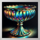 パステルカラフルスケッチアンティークアートグラスコンポート ポスター (正面)