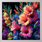 パステルカラフルスケッチグラジオリ ポスター (正面)