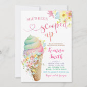 パステルカラフルスコップアップアイスクリームブライダルシャワー 招待状 (正面)