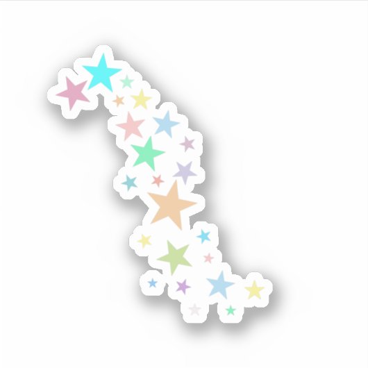 パステルカラフルスターズ シール (正面)