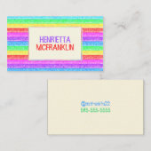 パステルカラフルストライプ 名刺 (正面/裏面)
