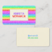 パステルカラフルストライプ 名刺 (正面/裏面)