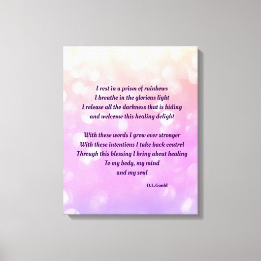 パステルカラフルスパークル感動的ー癒しの詩 キャンバスプリント (正面)