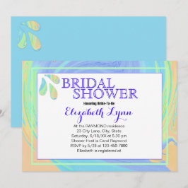 パステルカラフルスプラッシュ絵を描スワールテンプレート 招待状