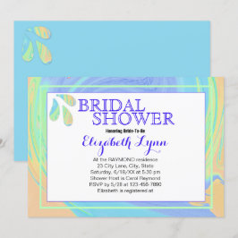 パステルカラフルスプラッシュ絵を描スワールテンプレート 招待状