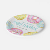 パステルカラフルスプリングドナッツベビーシャワー ペーパープレート (アングル)