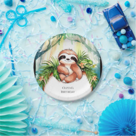 パステルカラフルスロス誕生日 ペーパープレート