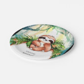 パステルカラフルスロス誕生日 ペーパープレート (アングル)