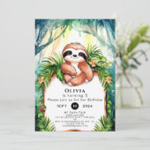 パステルカラフルスロス誕生日 招待状 (スタンド正面)