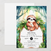 パステルカラフルスロス誕生日 招待状 (正面/裏面)