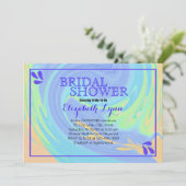 パステルカラフルスワールブライダルシャワーテンプレート 招待状 (スタンド正面)